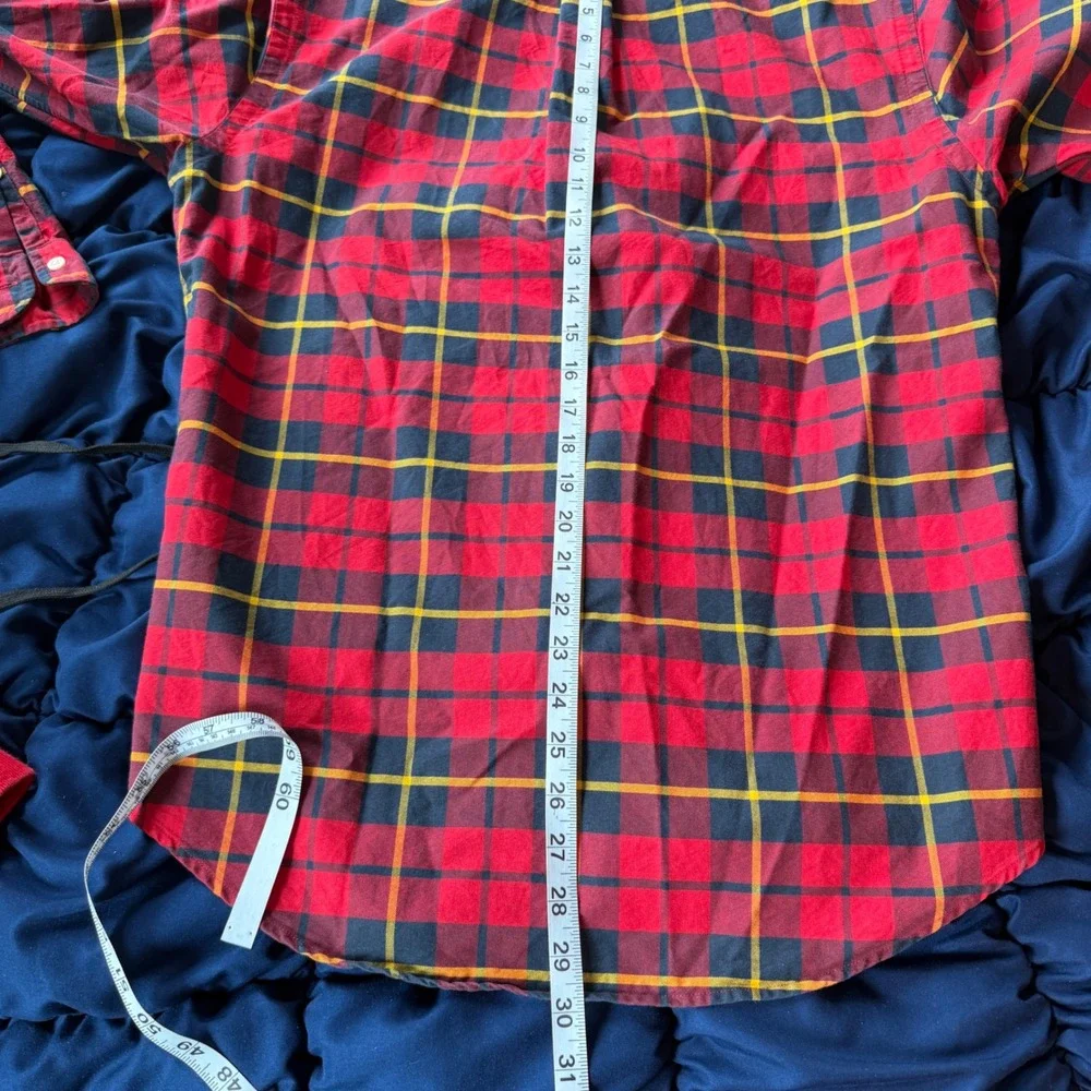 Polo Ralph Lauren Mens Classic Fit Red Plaid Long Sleeve Button Down Shirt M
